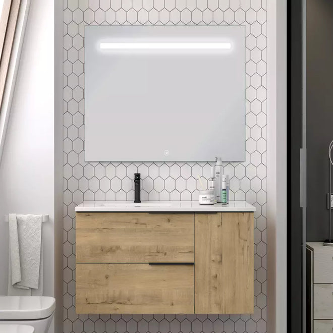 Meuble de salle de bain king deporte 80 cm et miroir stam