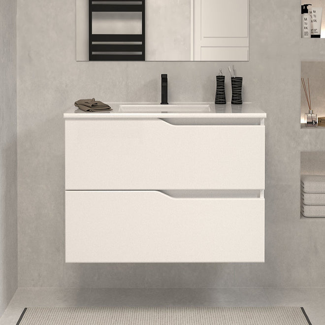 Meuble de salle de bain luna  60 cm blanc brillant sans miroir