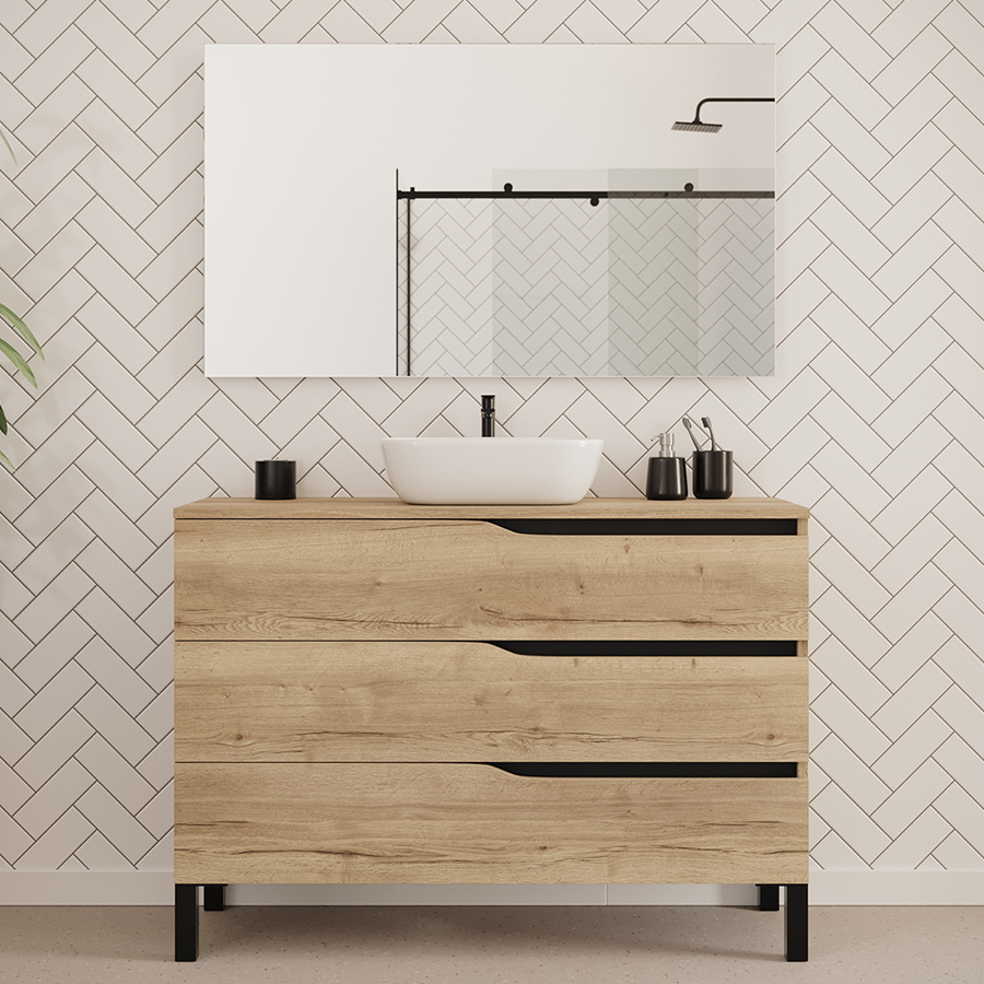 Meuble de salle de bain MATA 120 cm bol zeus miel