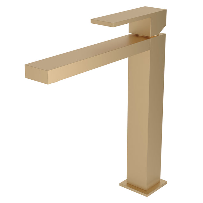 Mitigeur lavabo bec haut PLAN - Or mat