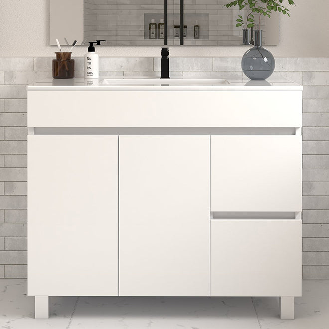 Meuble de salle de bain  haro 100 cm blanc sans miroir