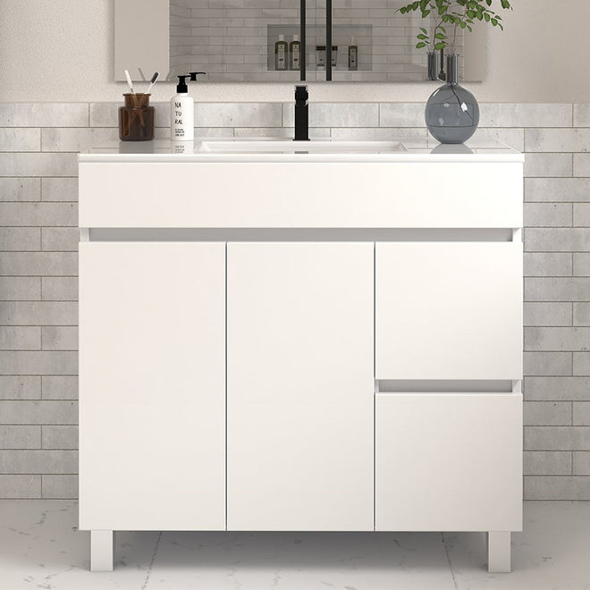 Meuble de salle de bain  haro 80 cm blanc sans miroir