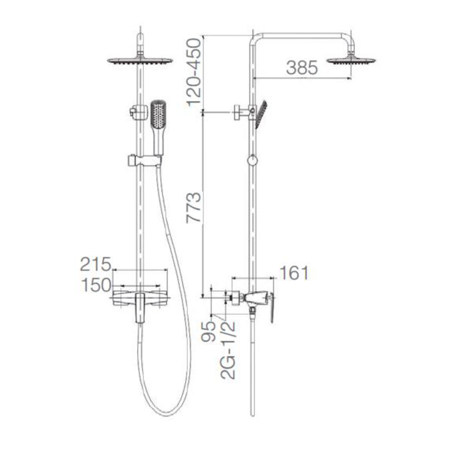 Plan colonne de douche escosia