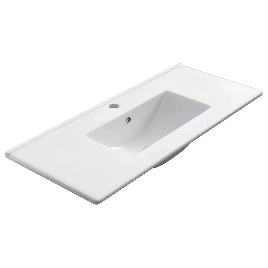 Meuble de salle de bain 100cm simple vasque - 3 tiroirs - TIRIS 3C