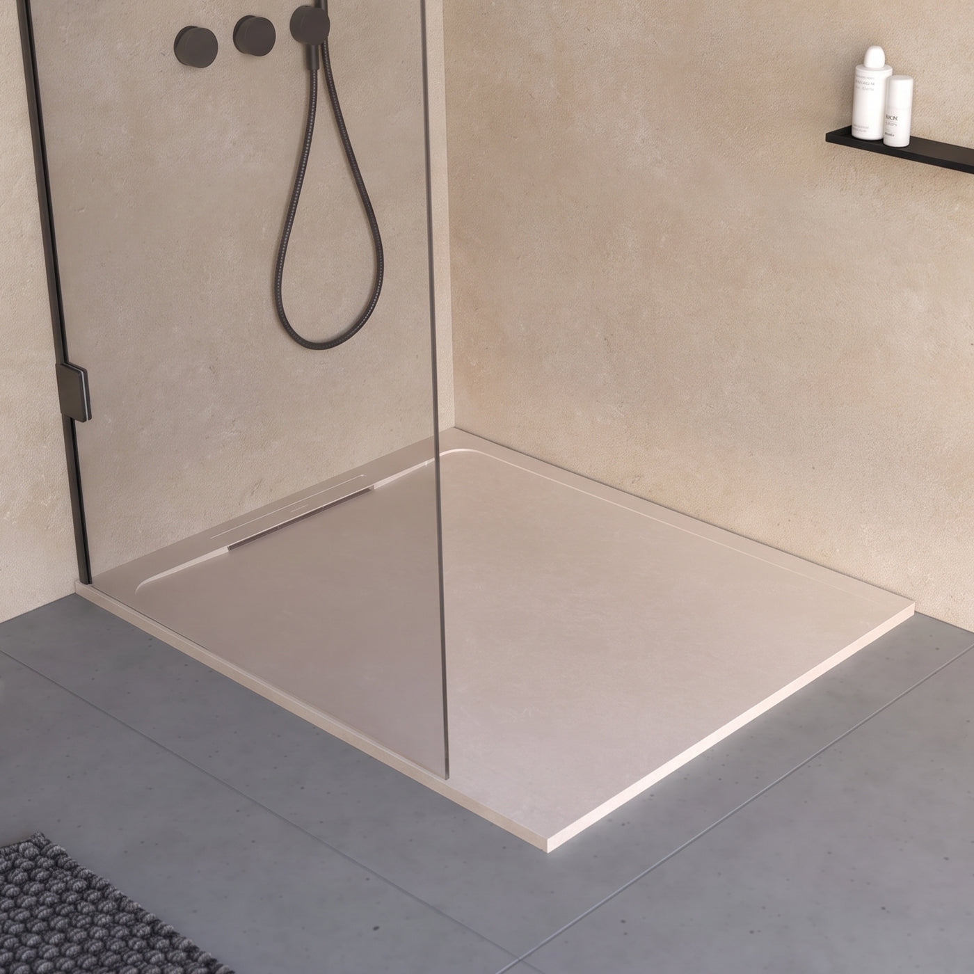 Receveur de douche en pierre naturelle extra plat à poser 90x90cm - ORIGINE