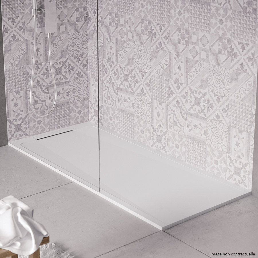 Receveur de douche en pierre naturelle extra plat à poser 70x140cm - ORIGINE