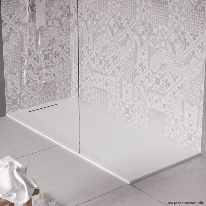 Receveur de douche en pierre naturelle extra plat à poser 90x100cm - ORIGINE