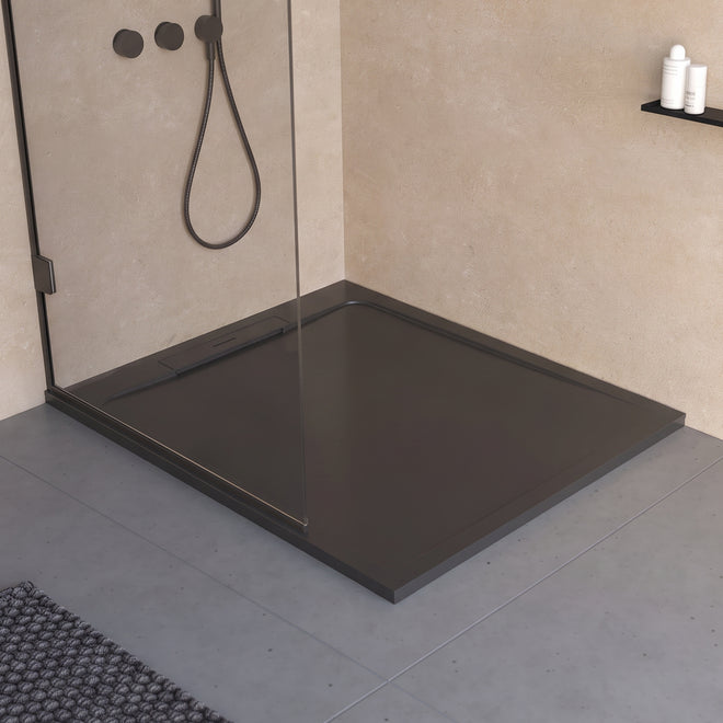 Receveur de douche en pierre naturelle extra plat à poser 90x90cm - ORIGINE