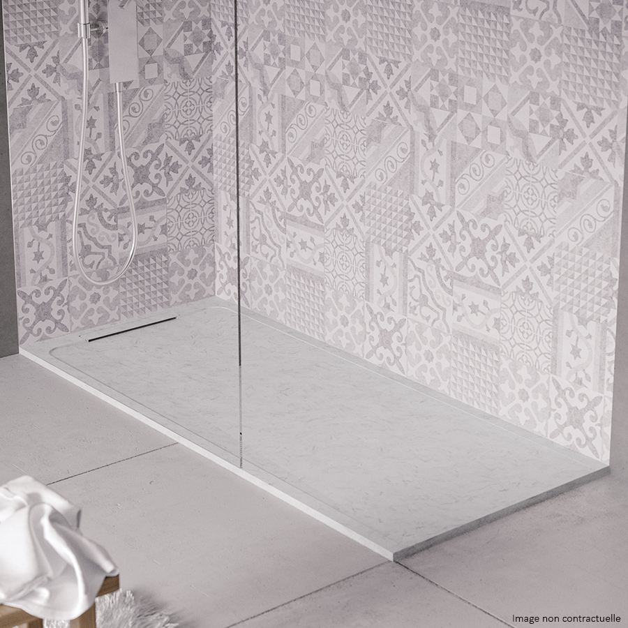 Receveur de douche en pierre naturelle extra plat à poser 80x100cm - ORIGINE