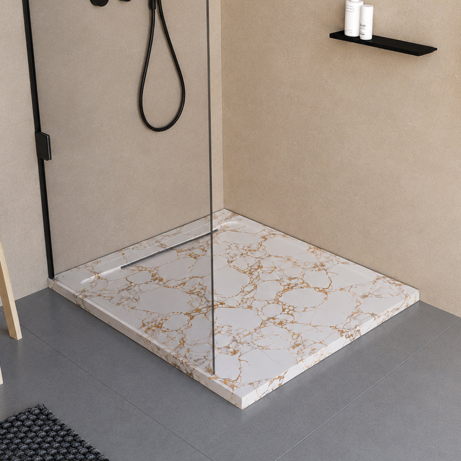 Receveur de douche en pierre naturelle extra plat à poser 90x90cm - ORIGINE