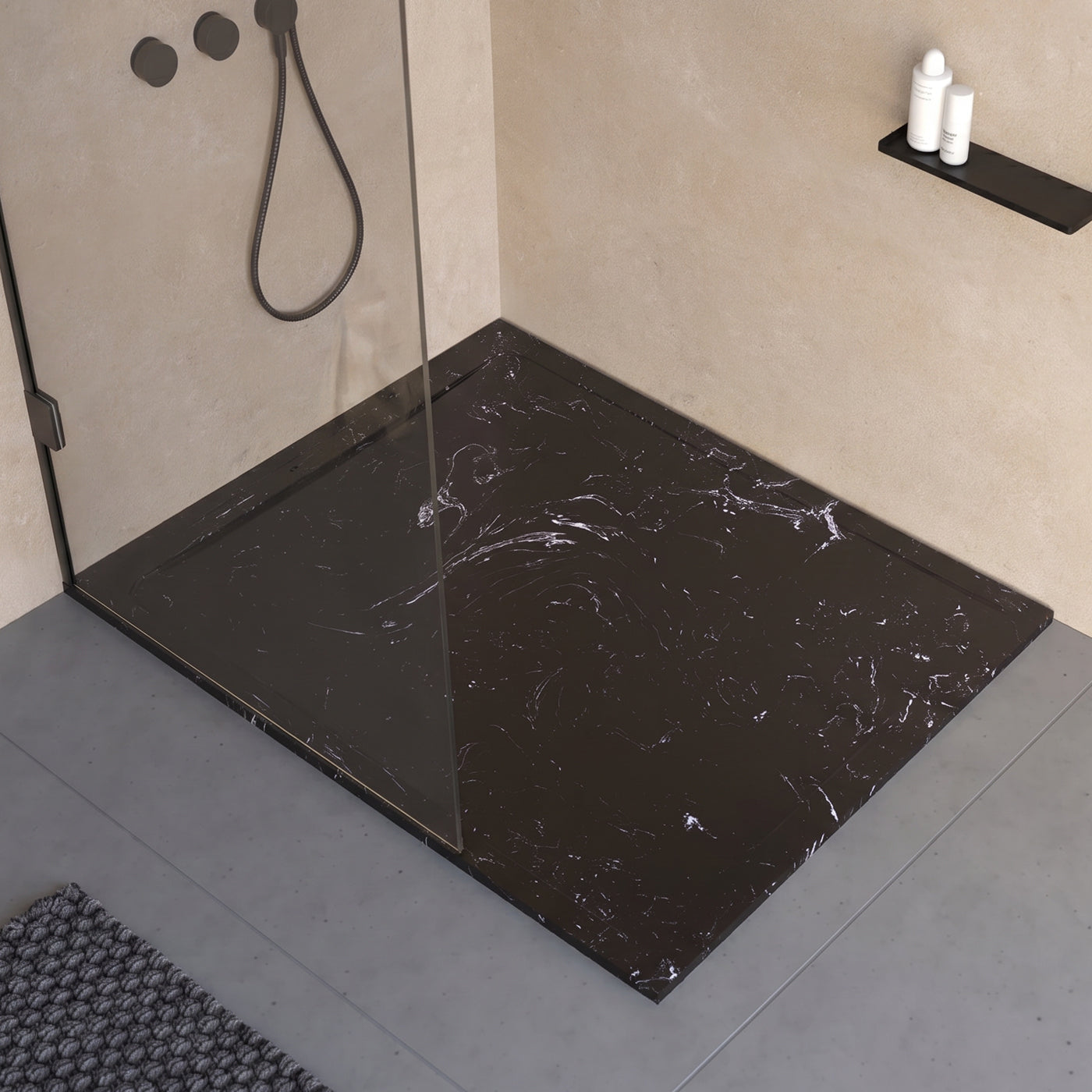 Receveur de douche en pierre naturelle extra plat à poser 90x90cm - ORIGINE