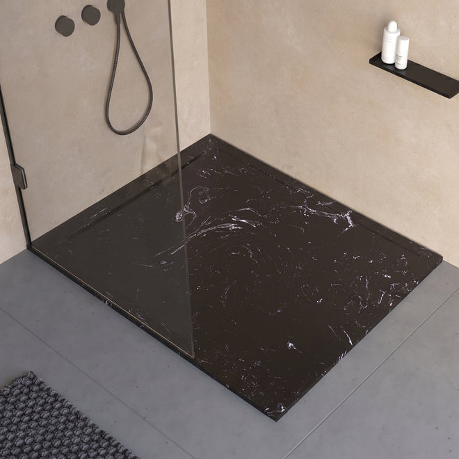 Receveur de douche en pierre naturelle extra plat à poser 70x70cm - ORIGINE