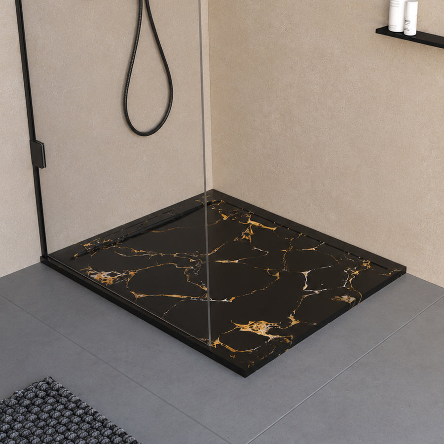 Receveur de douche en pierre naturelle extra plat à poser 90x90cm - ORIGINE