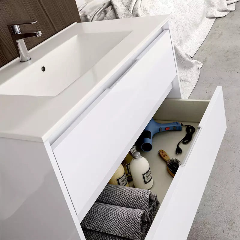 Meuble de salle de bain 120cm double vasque - 4 tiroirs - IRIS